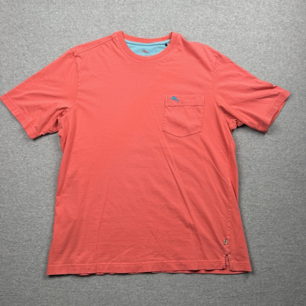 Tommy Bahama Mens M Pink Supima Cotton Pocket Tee Relaxed Fit T-Shirt TB224055M